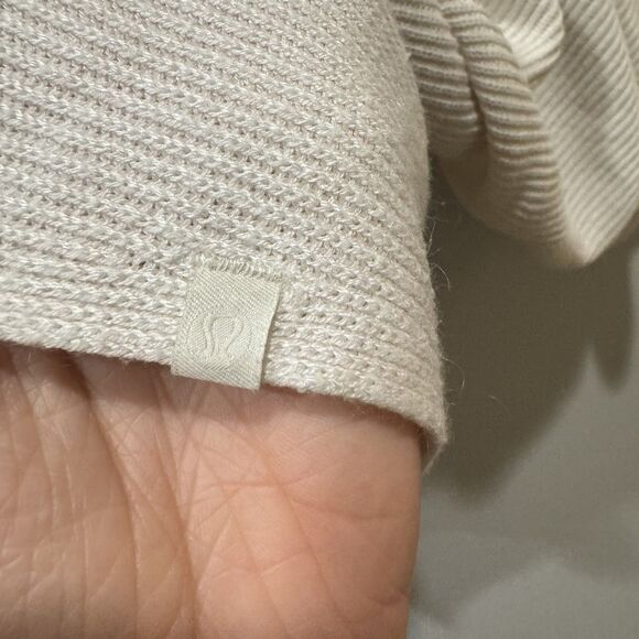 Lululemon Cashlu Knit Textured Wrap Cardigan Sweater White Cashmere Women XS/S - Picture 3 of 8